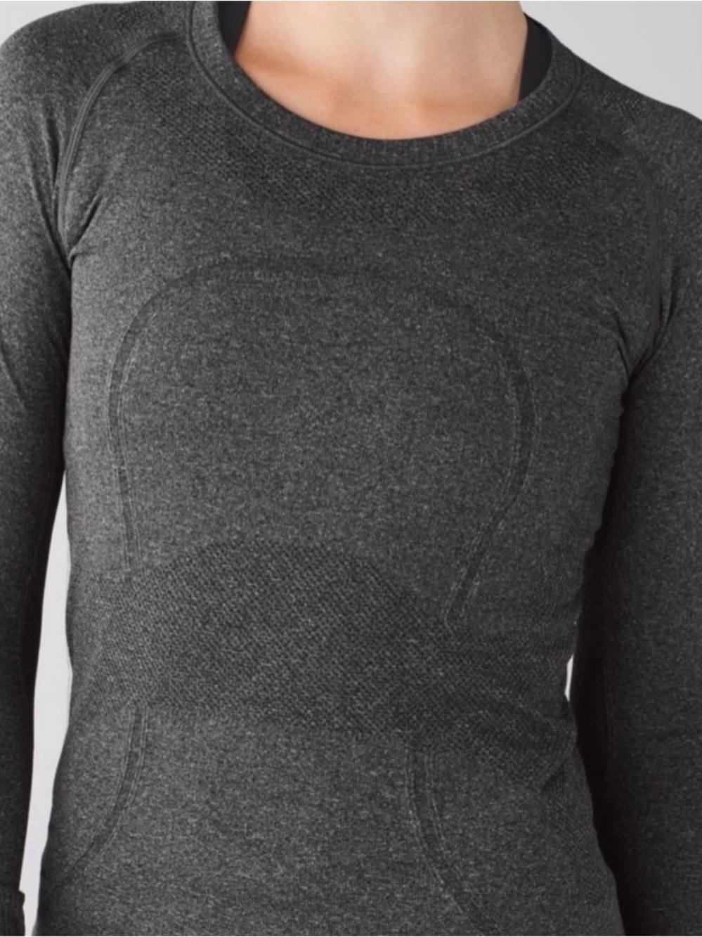 Lululemon Swiftly Long Sleeve Shirt Dark Heather Gray Charcoal Size 12 Large